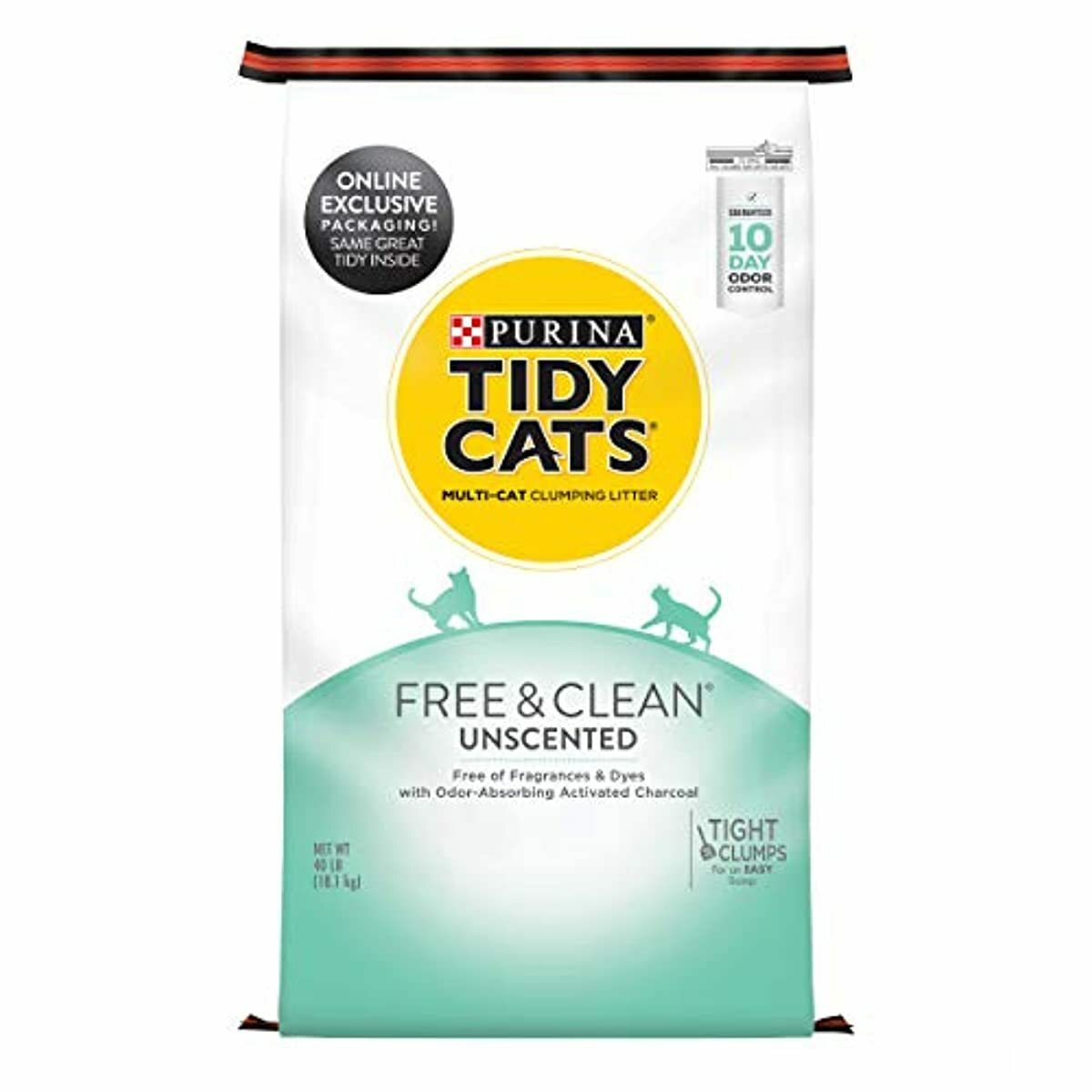 Purina Tidy Cats Clumping Free & Clean Unscented Multi Cat Litter 40