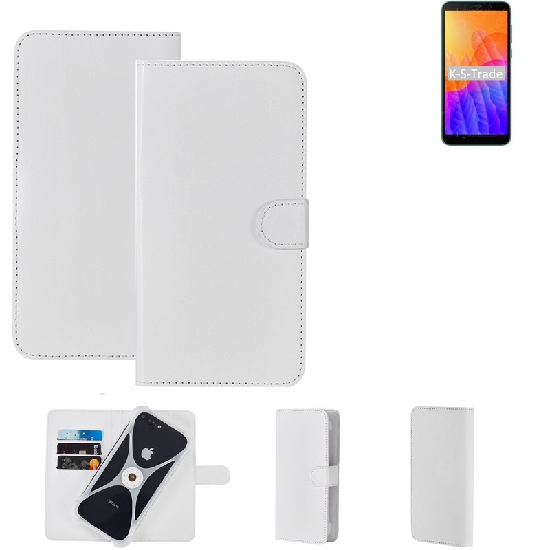 ÃTui Portefeuille Pour Huawei Y5p Housse Pochette Blanc Parce-Chocs