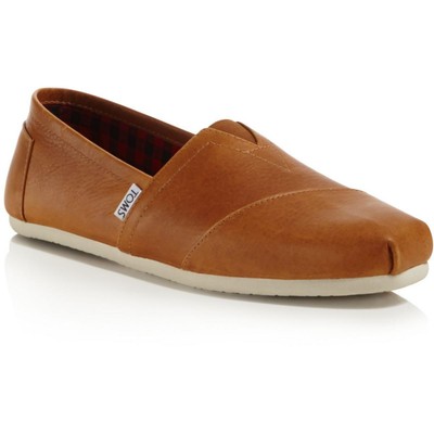 Мужские классические коричневые кожаные лоферы без шнуровки Toms 10 Medium (D) BHFO 5933