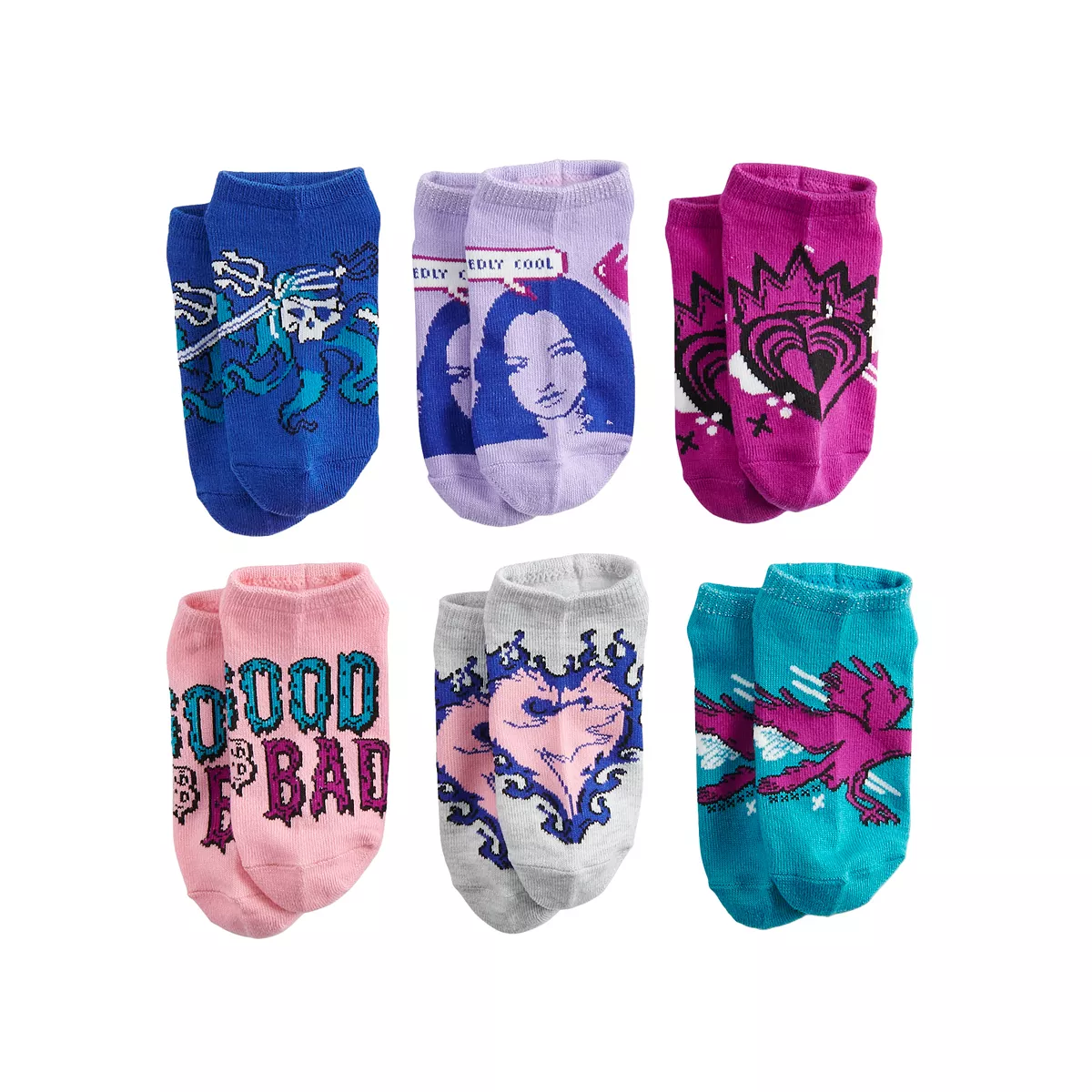 Disney's Descendants 3 Girls 6-Pack No-Show Socks
