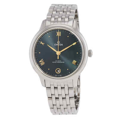 Женские часы с автоматическим хронометром Omega De Ville с зеленым циферблатом 434.10.34.20.10.001