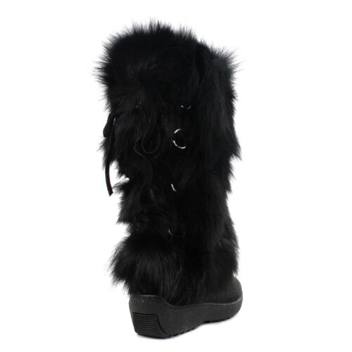 PAJAR Pre-owned Women's Kim Black Fur Winter Boots In See Listing