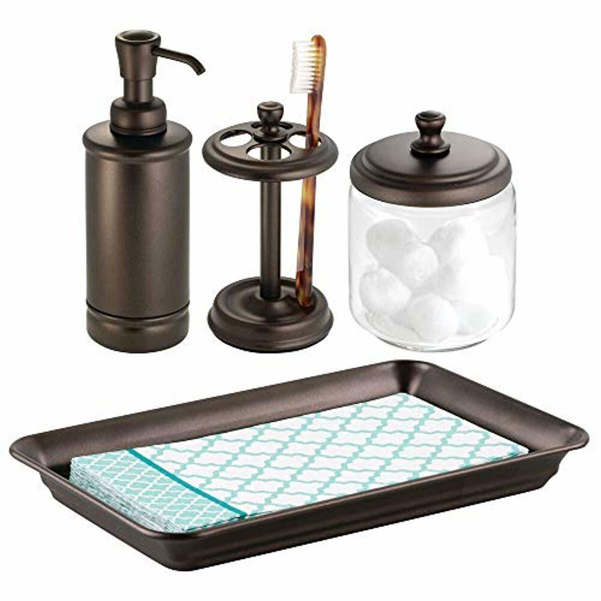 Mdesign Classic Bath Accessory Set For Bathroom Vanity Countertops