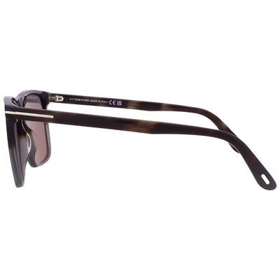 Pre-owned Tom Ford Fletcher Smoke Mirror Browline Men's Sunglasses Ft0832 55c 59 In Gray