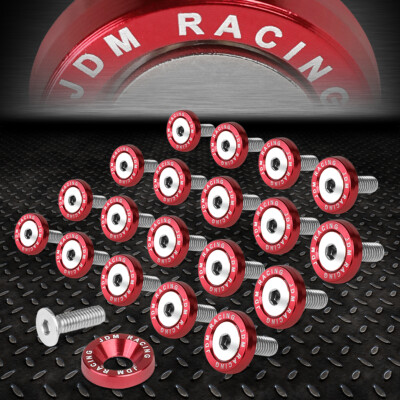 20 ШТ АЛЮМИНИЕВЫХ ШАЙБ ДЛЯ КРЫЛА ШИРИНОЙ 20 ММ, БОЛТЫ, НАБОР ДЛЯ ЗАВИНЧИВАНИЯ M6X1.0 КРАСНЫЙ