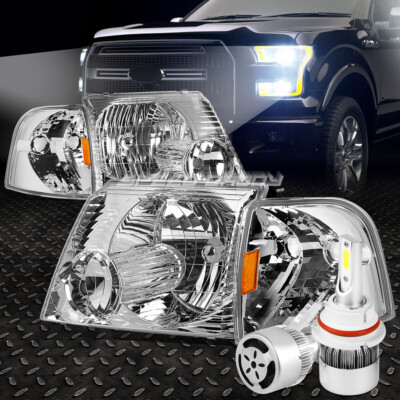 ХРОМИРОВАННЫЙ КОРПУС ФАРЫ + ЯНТАРНЫЙ УГОЛОК + БЕЛЫЙ СВЕТОДИОД 9007 HID + ВЕНТИЛЯТОР ДЛЯ 02-05 EXPLORER