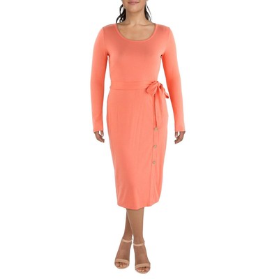 Женское оранжевое миди-платье длиной ниже колена с украшением Lauren Ralph Lauren 14 BHFO 5122
