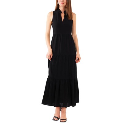 Vince Camuto Womens Black Ruffled Split Neck Long Maxi Dress XS BHFO 9775