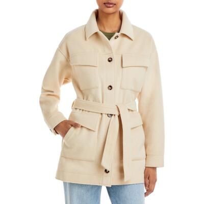 

Женское шерстяное длинное пальто Monrow BHFO 4935, Off white, HJ0247