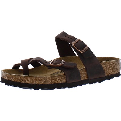

Birkenstock Женские коричневые кожаные шлепанцы с пряжкой и пряжкой 36 BHFO 0215, Коричневый