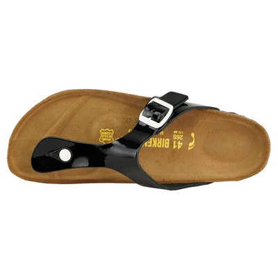 Birkenstock Gizeh Natural Leather Sandals Black Patent 38 N