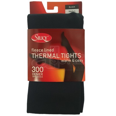 Ladies Fleece Thermal Tights Silky Warm Cosy 300 Denier M S L XL Plus Size Large