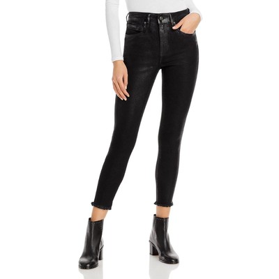 

Джинсы-скинни из мерцающего денима We The Free Womens с покрытием BHFO 2574, Coated black, OB1409807