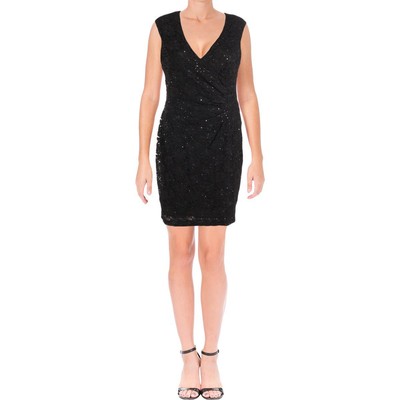 Женское черное кружевное платье для коктейлей и вечеринок Connected Apparel 10 BHFO 2070
