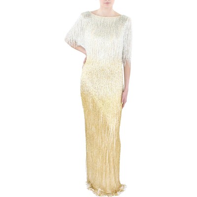 

Женское вечернее платье Mac Duggal с бисером и эффектом омбре BHFO 7579, Gold/silver