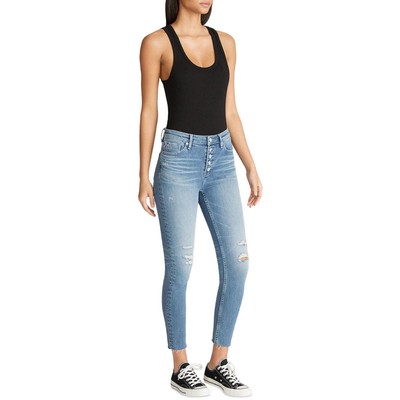 

Женские прямые джинсы Vigoss Destroyed с высокой посадкой из денима BHFO 3349, Medium wash, VCP00426A