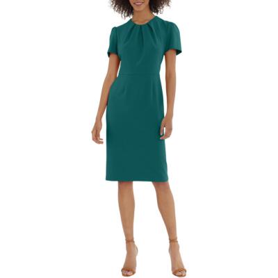 

Женское офисное платье миди Maggy London со сборками BHFO 5366, Teal green