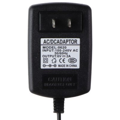 6V/2A AC/DC Power Adapter Wall Charger - Black (0620)