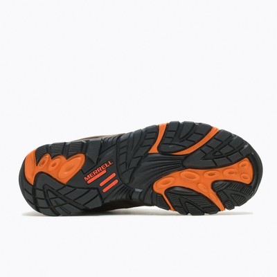 Pre-owned Merrell Work Men's Moab Vertex Mid Wp Comp Toe Work Boot Clay - J11617 In Orange