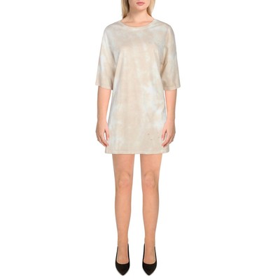 

Double Zero Womens Beige Tie-Dye Destructed Oversize T-shirt  BHFO 8173, Tie bone