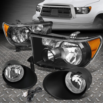 ДЛЯ 08-17 TOYOTA SEQUOIA TUNDRA 2ШТ ЗАВОДСКАЯ ФАРА + ПРОТИВОТУМАННЫЕ ФАРЫ с ВЫКЛЮЧАТЕЛЕМ