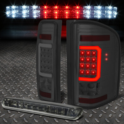 ДЛЯ 07-14 CHEVY SILVERADO 3D C-ОБРАЗНАЯ ЗАДНЯЯ ПЛАНКА + СВЕТОДИОДНАЯ ТОНИРОВАННАЯ 3-Я ТРЕТЬЯ ТОРМОЗНАЯ/ГРУЗОВАЯ ФАРА