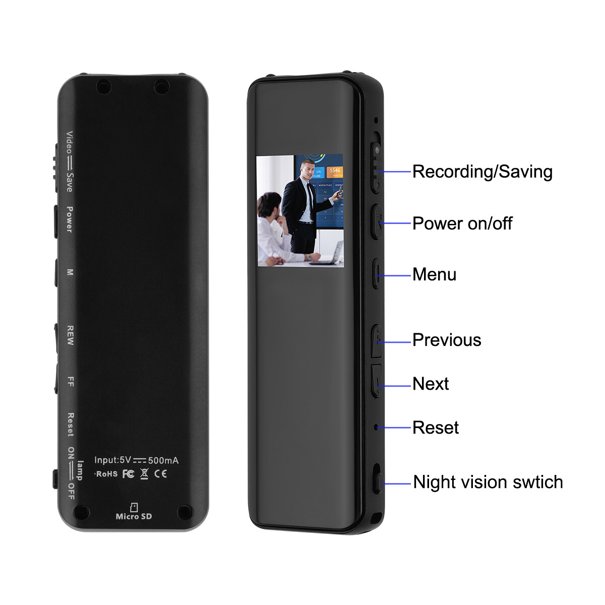 10 Hours Mini Pen Pocket Cam Small Personal Body Camera Bodycam Night Vision