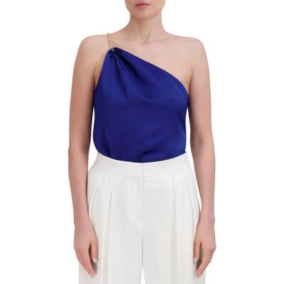 BCBGMAXAZRIA Женское летнее боди на бретелях синего цвета с застежкой-молнией сзади, топ XS BHFO 9081