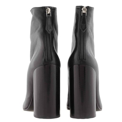 Pre-owned Burberry Ladies Black Anita Block-heel Ankle Boots