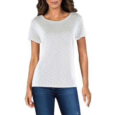 

CHRLDR Женская белая футболка с круглым вырезом с принтом  BHFO 7372, White/anchor
