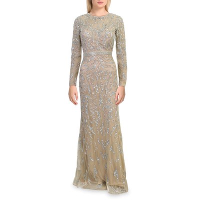 Женское бежевое вечернее платье Mac Duggal с украшением 6 BHFO 5422