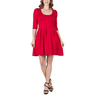 24seven Comfort Apparel Женское повседневное мини-платье с карманом и рукавом 3/4 BHFO 0911