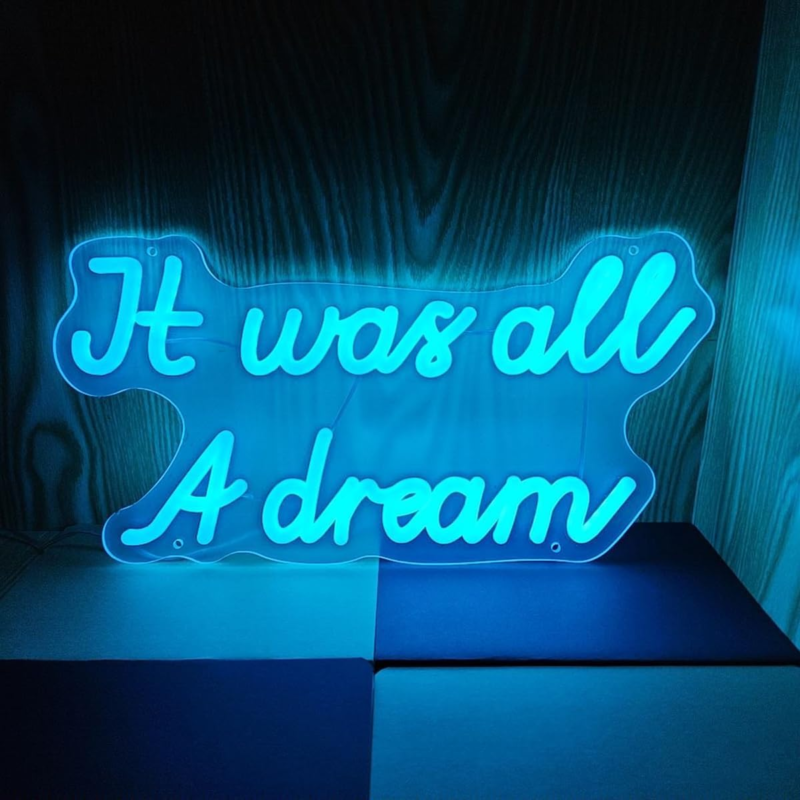 15 * 8 Inch, Ice Blue Neon Signs With Usb Power