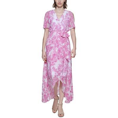 

Женское платье макси с длинными рукавами и разрезом на принте Jessica Howard BHFO 9914, Ivory multi