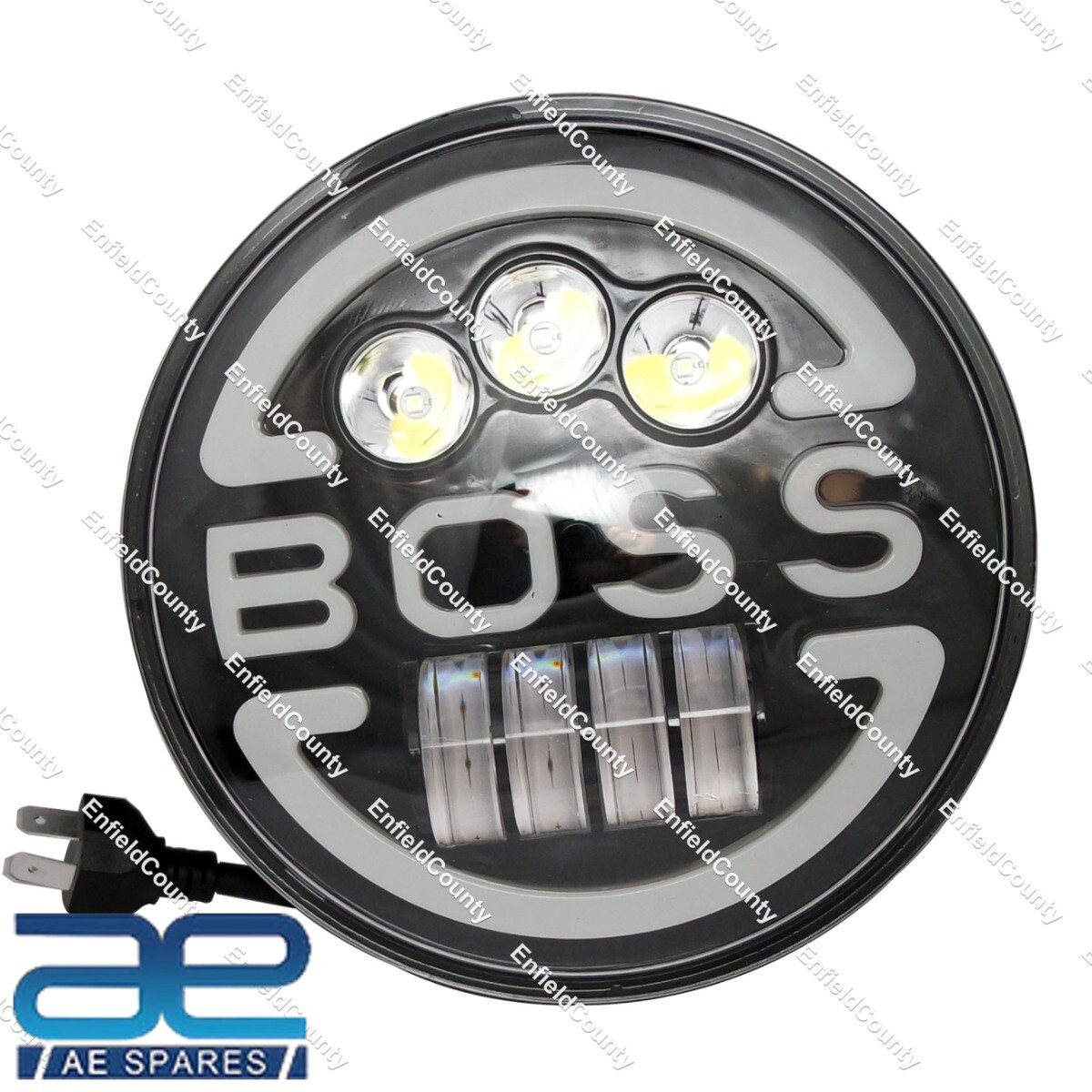 Boss DRL 7 "Headlight Set High Low Beam For Royal Enfield Harley Davidson 