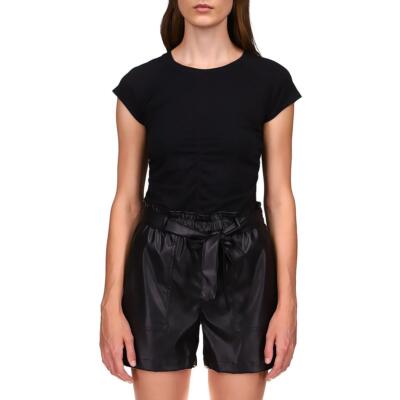 

Женская футболка Sanctuary Hold Me Tight, черный пуловер с рюшами, рубашка  BHFO 5514