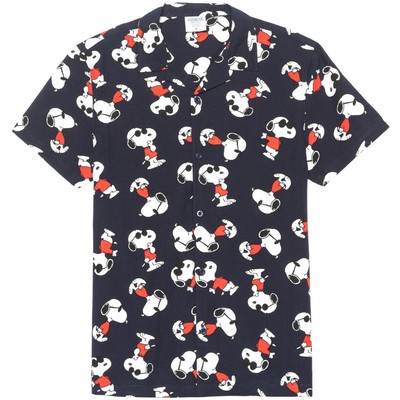 

Мужская рубашка Peanuts темно-синего цвета с заостренным воротником и пуговицами, топ  BHFO 4883, Синий