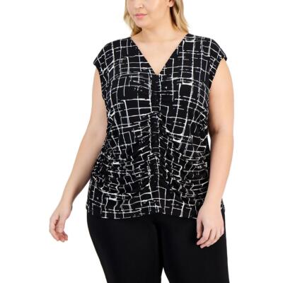 Женский топ на бретелях с V-образным вырезом и принтом Calvin Klein Plus BHFO 7463