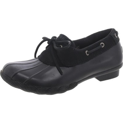 Sperry Womens Saltwater 1-Eye Duck Bootie Black Booties 8 Medium (B,M) BHFO 9010