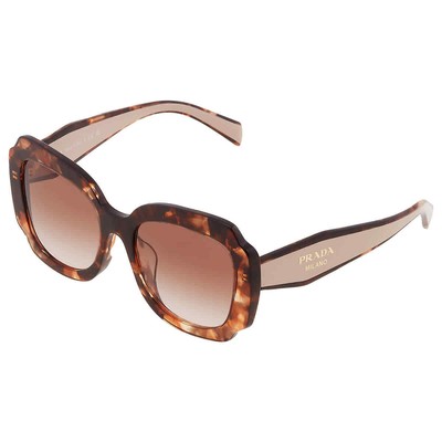 Pre-owned Prada Brown Gradient Butterfly Ladies Sunglasses Pr 16ysf 01r0a6 54