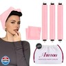 Heatless Hair Curler Heatless Curls Overnight Heatless Blowout with Luxury Cloth Bag Silk Scarf, Curling Rod Headband to Sleep in No Heat Curling with (Pink, 3Rods)