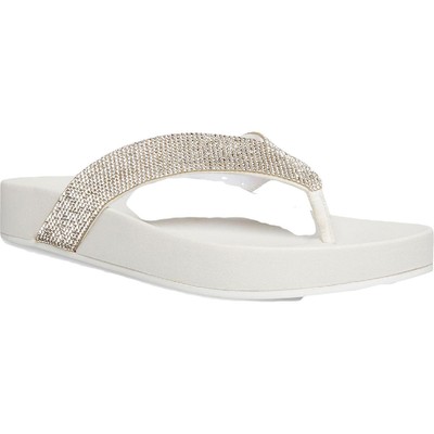 

Женские белые сандалии-стринги Madden Girl Lola R, 7, средние (B,M), BHFO 7702, White/clear
