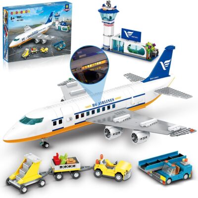 HOGOKIDS Passagierflugzeug Bauspielzeug Set, 901PCS Flugzeug Bausteine Spielzeug