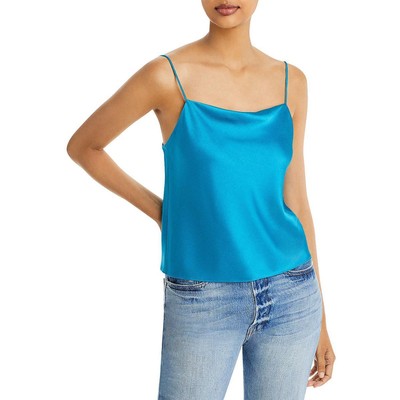 

Женский топ на бретелях с блестками и драпировкой Alice + Olivia BHFO 7920, Ocean blue