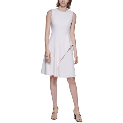 Женское розовое платье для работы без рукавов с рюшами Calvin Klein 6 BHFO 9124