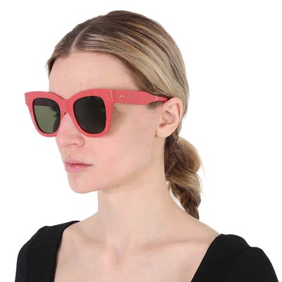 Pre-owned Gucci Green Square Ladies Sunglasses Gg1082s 004 52 Gg1082s 004 52