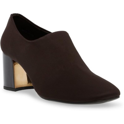 Anne Klein Womens Trenton Brown Patent Trim Pumps Shoes 8 Medium (B,M) BHFO 7176