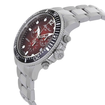 Pre-owned Mathey-tissot Lagoon Chronograph Quartz Red Dial Men's Watch H123char