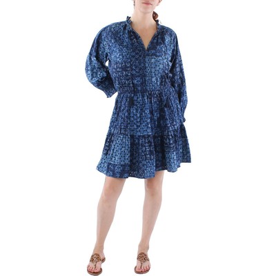 

Женское дневное платье миди до колена с люверсами Lauren Ralph Lauren BHFO 2247, Blue multi