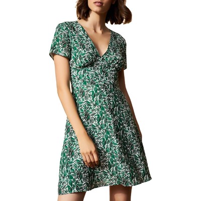 

Женское зеленое мини-платье-футляр трапециевидного силуэта Hutch  BHFO 5571, Green multi